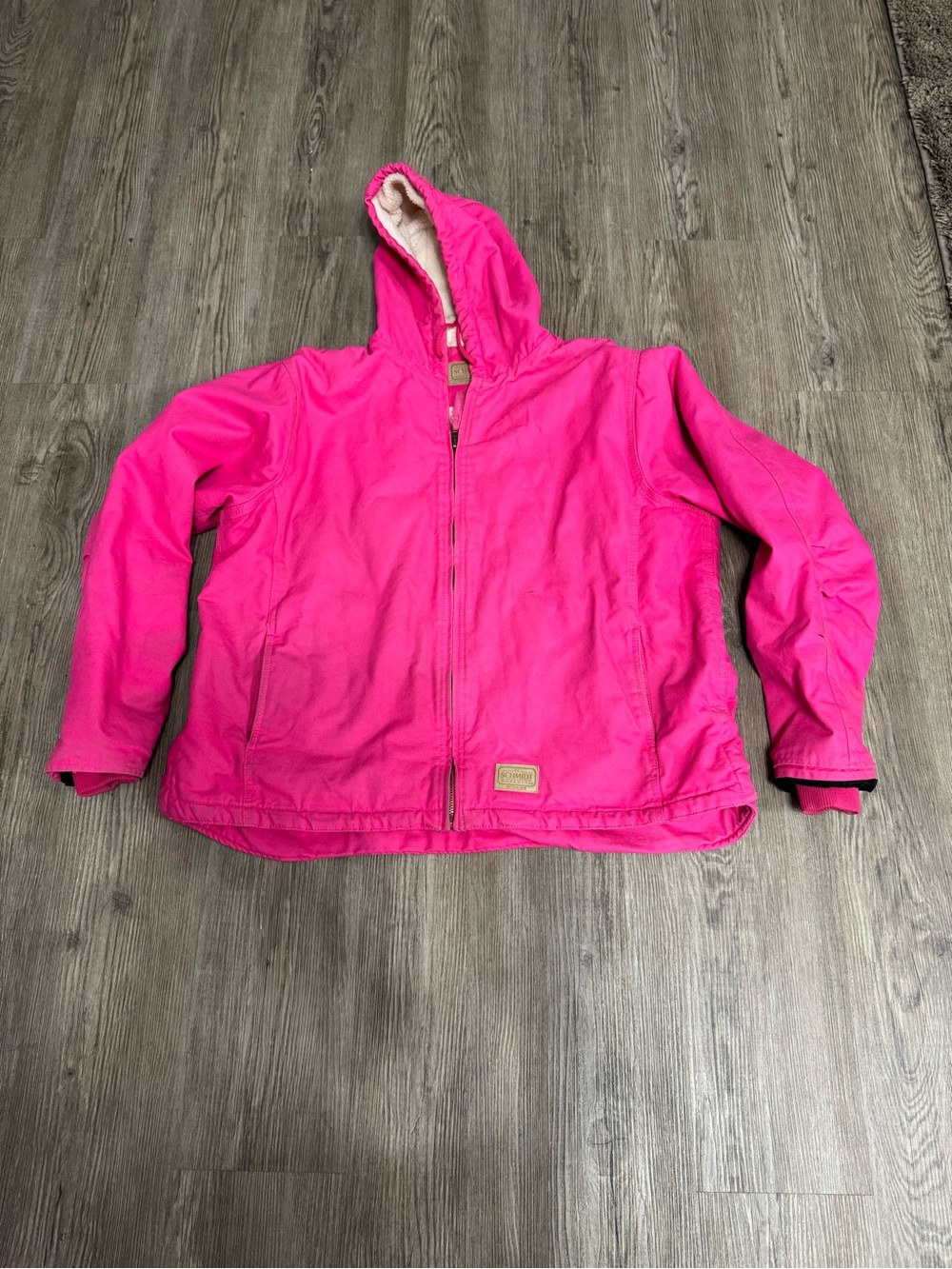 CE Schmidt Workwear Womens Hot Pink Sherpa Lined Canvas Hooded Jacket 2XL Barn